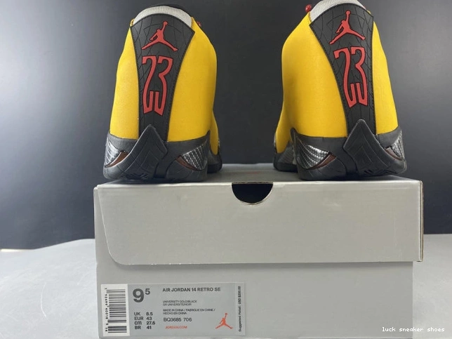 Reps LUCY RETRO AIR JORDAN GOLD 14 BQ3685-706 UNIVERSITY 0717